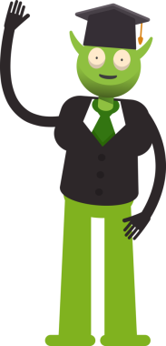 Canavar Öğrenci Karakteri Tek Elini Kaldırıyor