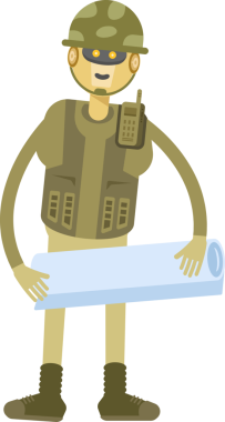 Robot Asker Karakteri Belge Yuvarlıyor