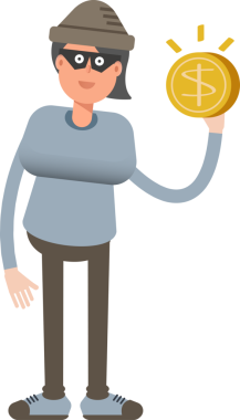 Kadın Hırsız Karakteri Doları Tutuyor