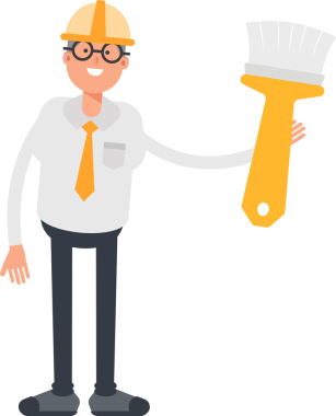 Mimari Karakter Tutucu Boyama Fırçası Çizimi