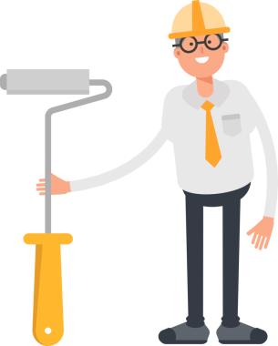 Mimari Karakter ve Boyama Roller Illustration