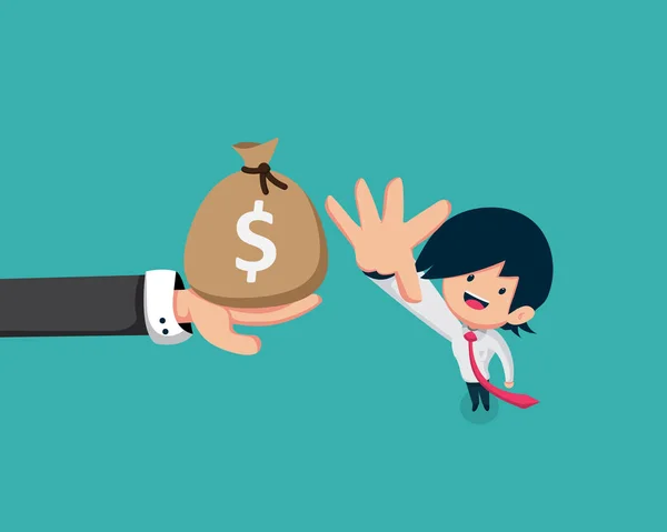 Salary Man Prenez Argent Pour Investissement Business Besoin Investissement — Image vectorielle