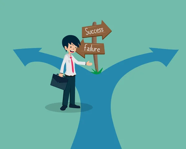 Salary Man Guide Success Wayif You Have Good Business Plan — Stock Vector