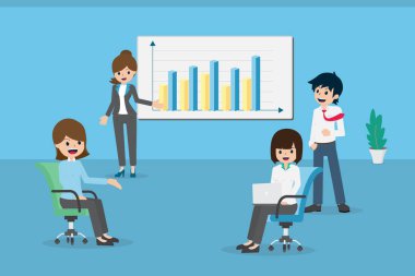 Maaş 01 adamsın ofiste iş arkadaşları önünde sunulması.