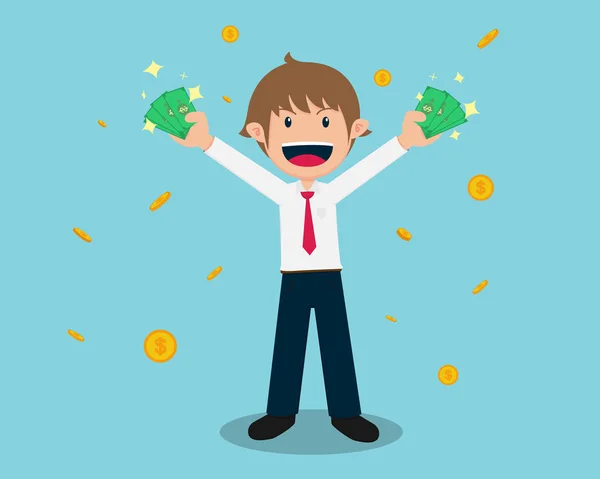 Salary Man Success Got Profit You Have Good Business Plans — Stockvector