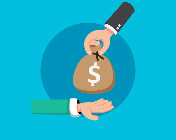 Give Money to Invest with startup hand.