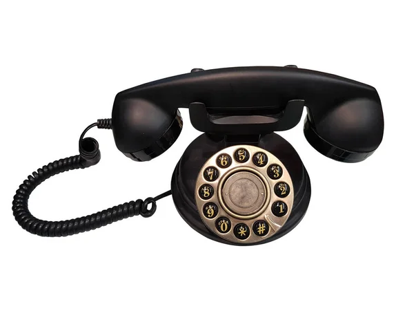 Old Vintage Phone White Background Clipping Path — Stock Photo, Image