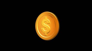 4K Dolarlık Bozuk Para Döndürme Döngüsü Çizgi Filmi Renk Dolar Bozukluğu Döndürme Döngüsü 360.