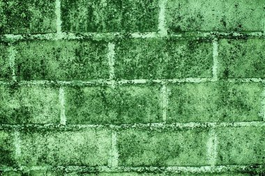 Ultra Yeşil Grunge tekniği tuğla doku eski vintage binasının tasarım konsepti
