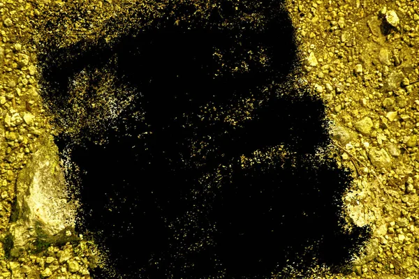 Grunge Ultra yellow Ground like on Mars, land texture, sand surface, stone background — Stock Photo, Image
