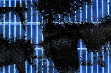 Grunge Ultra mavi çelik yere kafes. Paslanmaz çelik doku, web sitesi veya mobil cihazlar için arka plan