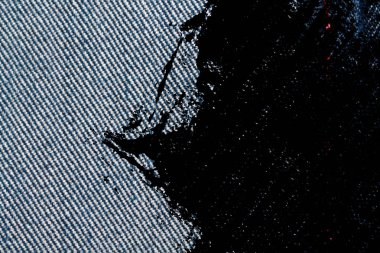 Kirli Denim doku kot arka plan için kırmızı dikiş ile