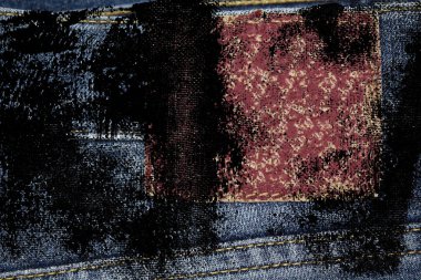 Boş etiket denim doku geleneksel iş arka planı için