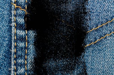 Grunge kirli Closeup eskimiş kot Denim doku, makro arka plan web siteniz veya mobil cihazlar için cep