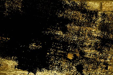 Doku, çimento arka plan web siteniz veya mobil cihazlar için grunge Ultra sarı tuğla duvar