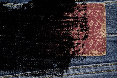 Boş etiket denim doku geleneksel iş arka planı için