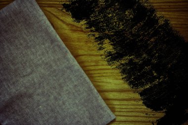 Grunge Ultra turuncu keten kumaş yüzeyi, kitap kapağı örnek, renk örneği mock-up veya Tasarımcısı'nı kullanmak için