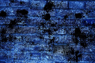 Doku, çimento arka plan web siteniz veya mobil cihazlar için grunge Ultra mavi tuğla duvar