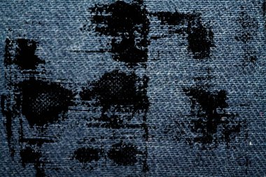 Kirli mavi kot makro doku ile dikiş kot arka planı için