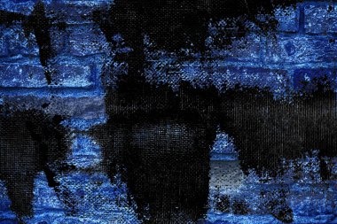 Doku, çimento arka plan web siteniz veya mobil cihazlar için grunge Ultra mavi tuğla duvar