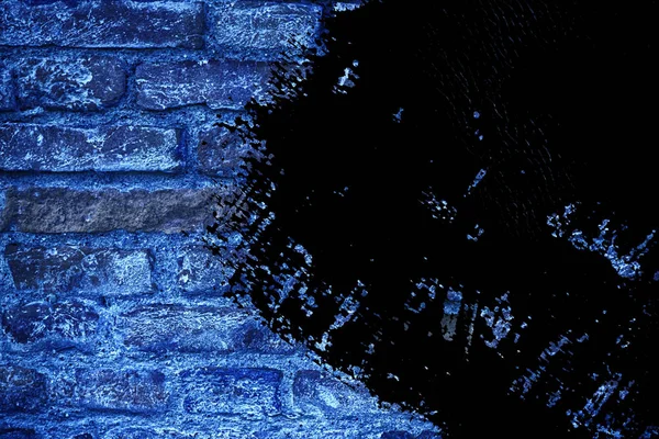 Doku, çimento arka plan web siteniz veya mobil cihazlar için grunge Ultra mavi tuğla duvar