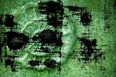 Grunge kirli Ultra yeşil süslü taş doku, daire rock şekil, web sitesi veya mobil cihazlar için arka plan