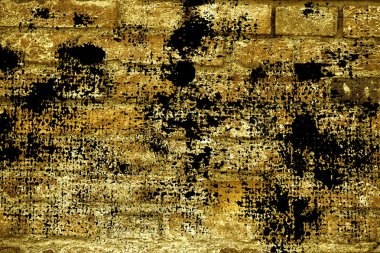 Doku, çimento arka plan web siteniz veya mobil cihazlar için grunge Ultra sarı tuğla duvar