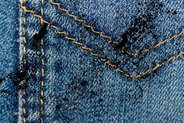 Grunge kirli Closeup eskimiş kot Denim doku, makro arka plan web siteniz veya mobil cihazlar için cep