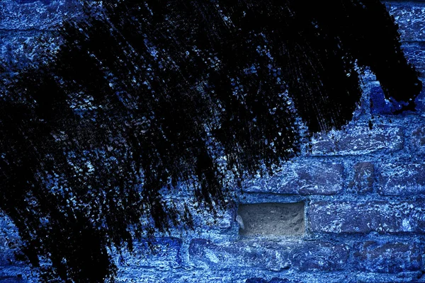 Doku, çimento arka plan web siteniz veya mobil cihazlar için grunge Ultra mavi tuğla duvar