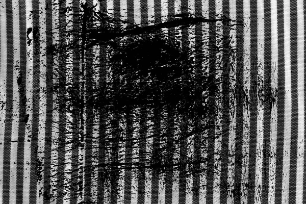 Grunge vuile zwart-wit close-up van gestripte stof textuur — Stockfoto