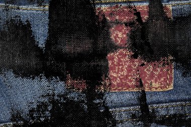 Boş etiket denim doku geleneksel iş arka planı için