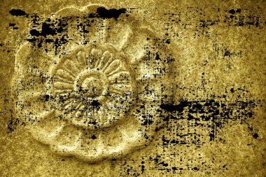 Kirli Ultra sarı süslü taş doku, daire rock şekil, web sitesi veya mobil cihazlar için arka plan