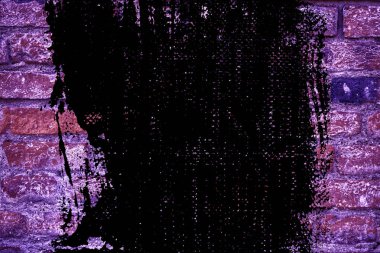 Doku, çimento arka plan web siteniz veya mobil cihazlar için grunge kirli Ultra mor tuğla duvar