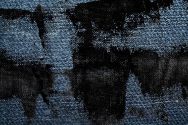 Kirli mavi kot makro doku ile dikiş kot arka planı için