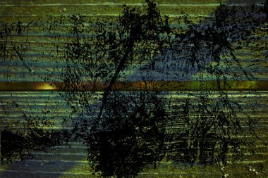 Grunge Ultra turuncu renkli doku eski, eski püskü, yeşil boya gölge ile eski bir ahşap Bank