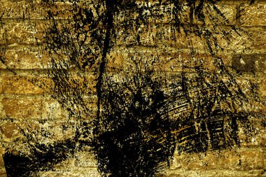 Doku, çimento arka plan web siteniz veya mobil cihazlar için grunge Ultra sarı tuğla duvar