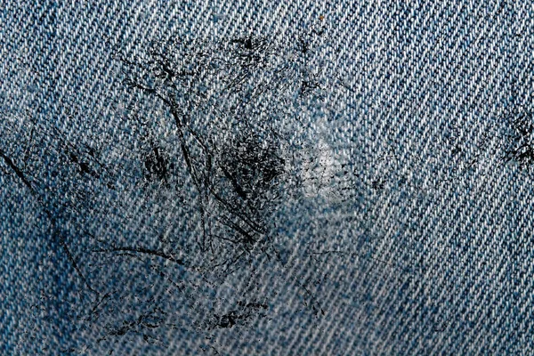 Grunge dirty Jeans macro textura azul para fondo denim — Foto de Stock