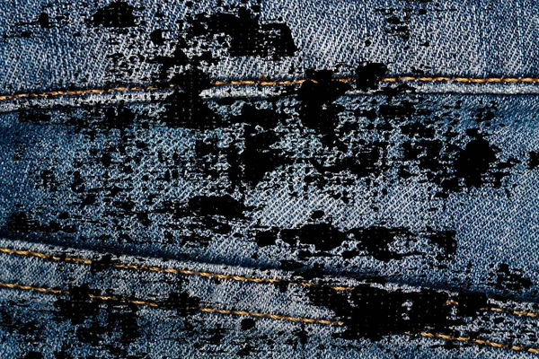 Grunge dirty Closeup of obsolete blue jeans laces Denim texture, macro background for web site or mobile devices