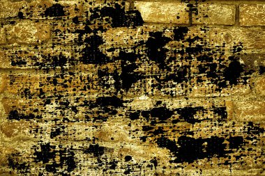 Doku, çimento arka plan web siteniz veya mobil cihazlar için grunge Ultra sarı tuğla duvar