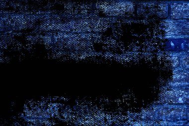 Doku, çimento arka plan web siteniz veya mobil cihazlar için grunge Ultra mavi tuğla duvar