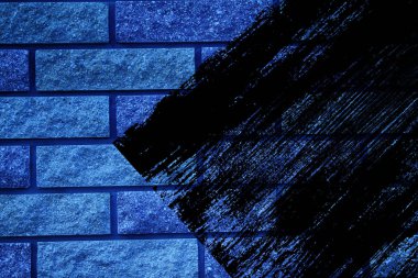 Ultra mavi tuğla doku eski vintage binasının tasarım konsepti