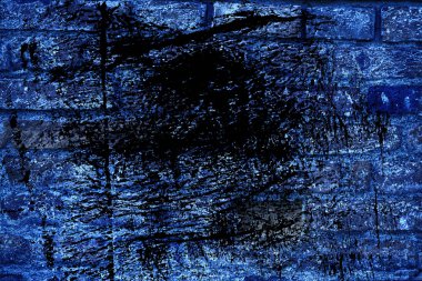 Doku, çimento arka plan web siteniz veya mobil cihazlar için grunge Ultra mavi tuğla duvar