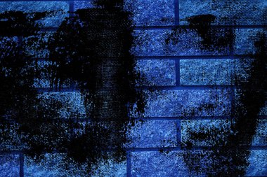 Ultra mavi tuğla doku eski vintage binasının tasarım konsepti