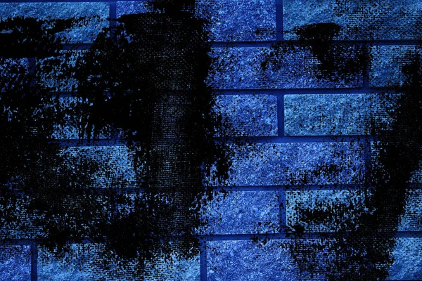 Grunge Ultra blue Textura de ladrillo del antiguo edificio vintage, concepto de diseño — Foto de Stock