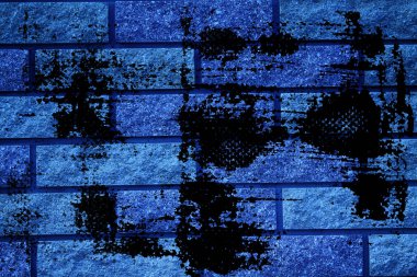 Ultra mavi tuğla doku eski vintage binasının tasarım konsepti