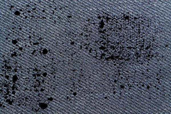 Grunge vuile blauw denim macro textuur met naad voor jeans achtergrond — Stockfoto