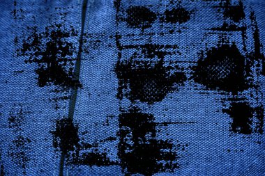 Grunge Ultra mavi keten kumaş yüzeyi, kitap kapağı örnek, renk örneği mock-up veya Tasarımcısı'nı kullanmak için kirli