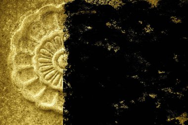 Kirli Ultra sarı süslü taş doku, daire rock şekil, web sitesi veya mobil cihazlar için arka plan