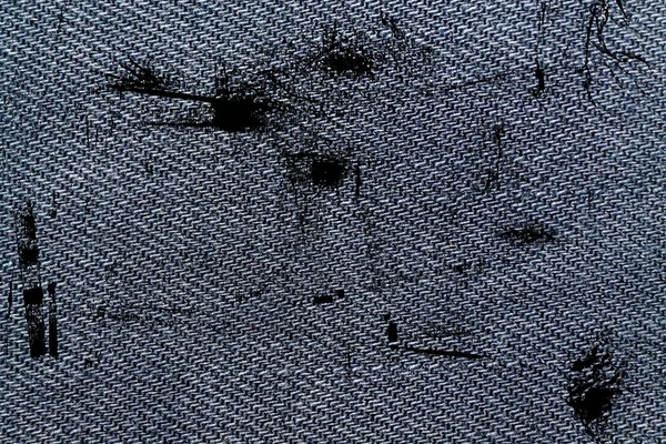Grunge smutsiga blå denim makro textur med söm för jeans bakgrund — Stockfoto