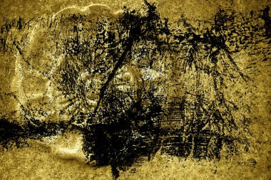 Kirli Ultra sarı süslü taş doku, daire rock şekil, web sitesi veya mobil cihazlar için arka plan